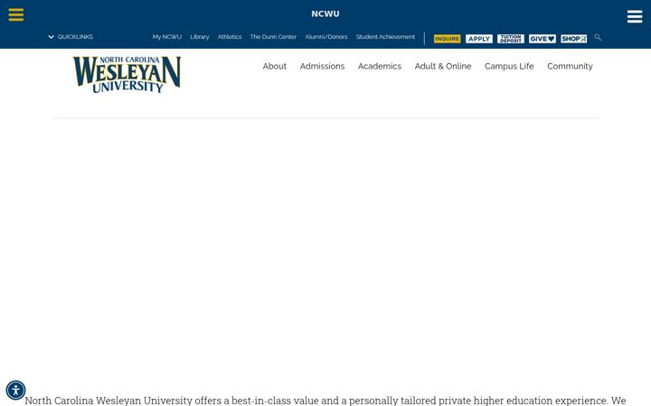 Skjámynd af ncwu.edu