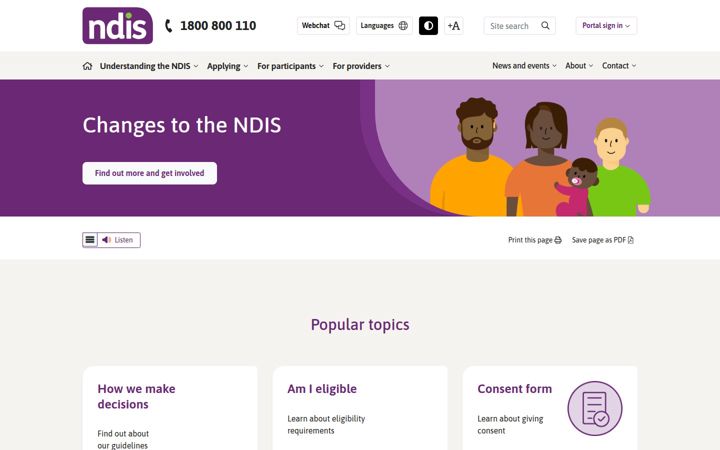Screenshot of ndis.gov.au