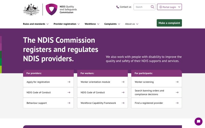Screenshot of ndiscommission.gov.au