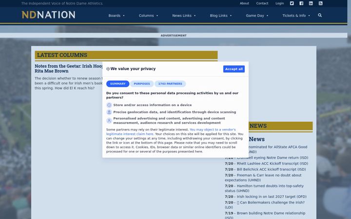 Screenshot of ndnation.com