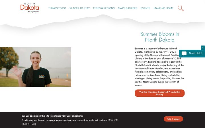 Screenshot of ndtourism.com