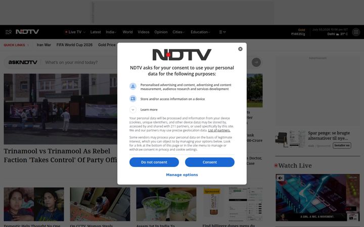 Ekrānuzņēmums no ndtv.com