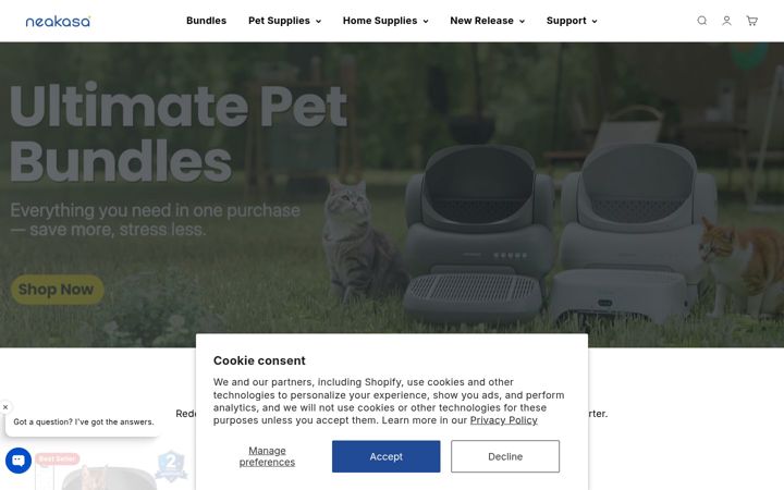 Screenshot of neakasa.com