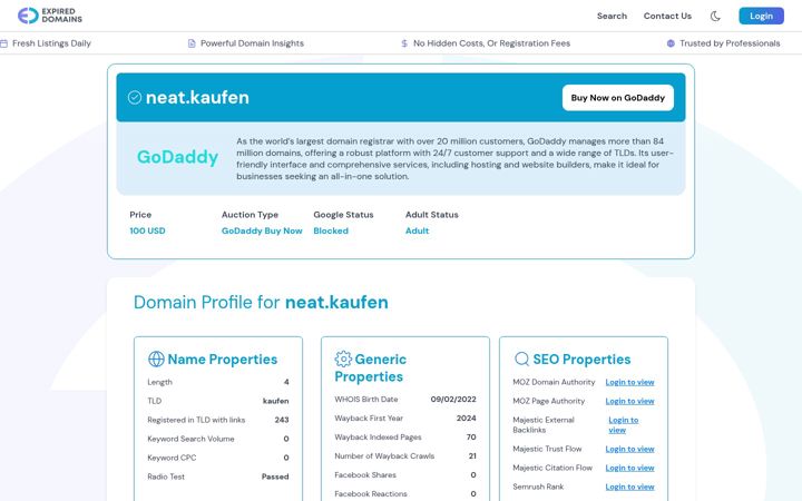 Screenshot of neat.kaufen