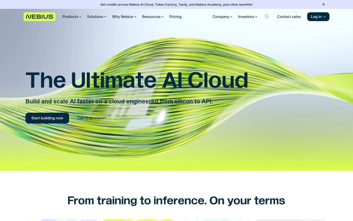 Screenshot of nebius.com