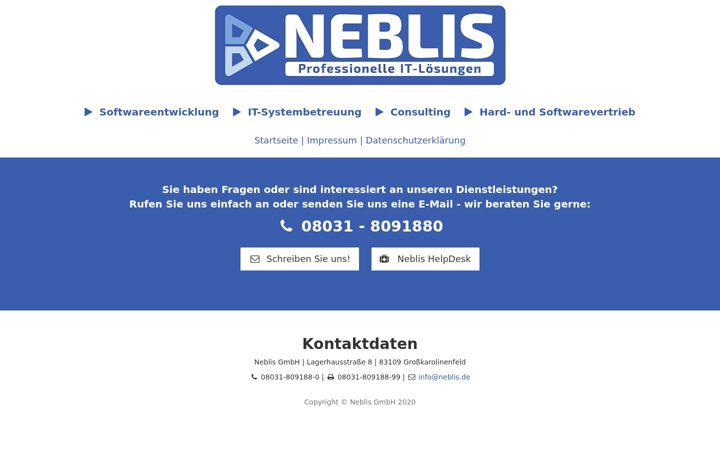 Snimka zaslona za neblis.de