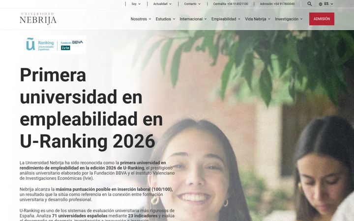 Screenshot of nebrija.com