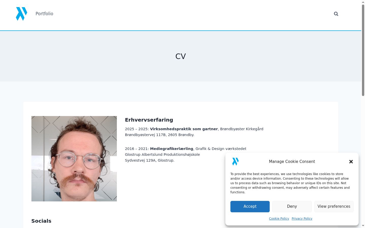 Screenshot του banner συγκατάθεσης που εμφανίστηκε πριν από οποιαδήποτε αλληλεπίδραση