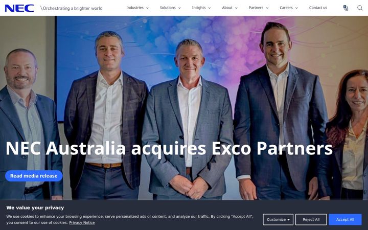 Screenshot of nec.com.au