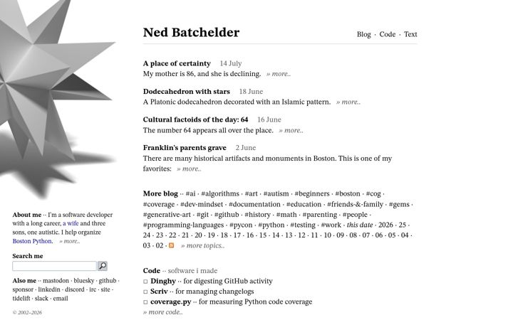 Screenshot of nedbatchelder.com
