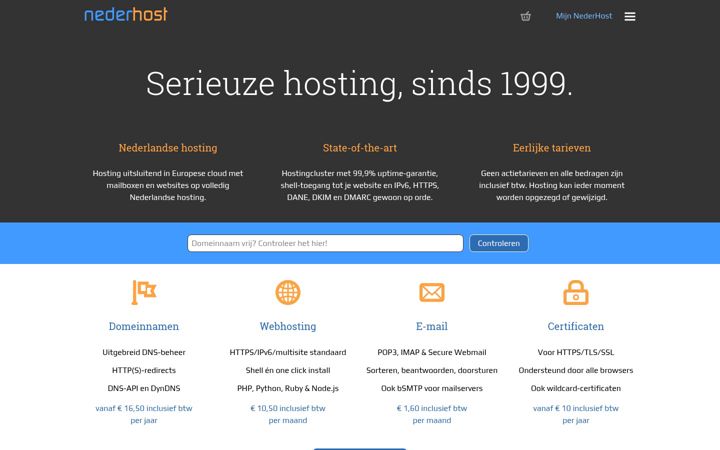 Screenshot of nederhost.nl