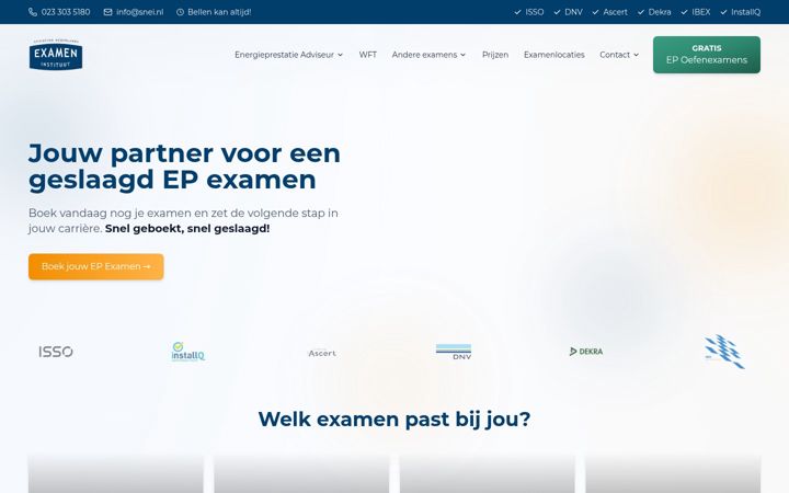 Screenshot of nederlandsexameninstituut.nl