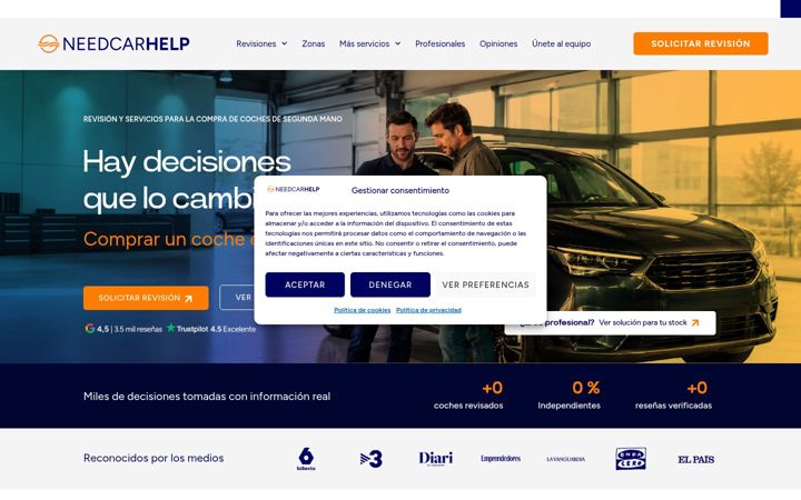 Skærmbillede af needcarhelp.es