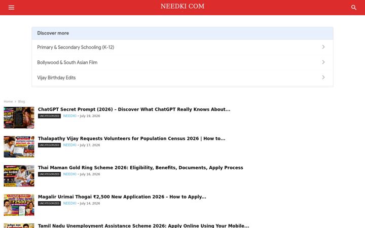 Screenshot of needki.com