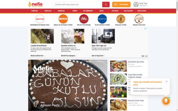 Screenshot of nefisyemektarifleri.com