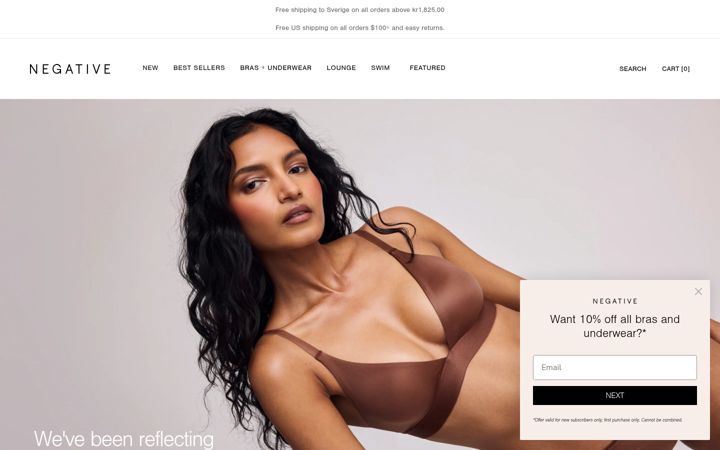 Screenshot of negativeunderwear.com