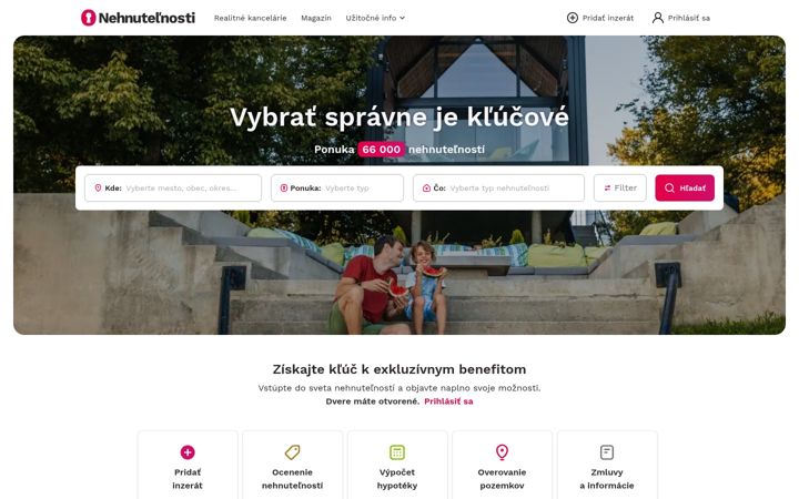 Screenshot of nehnutelnosti.sk