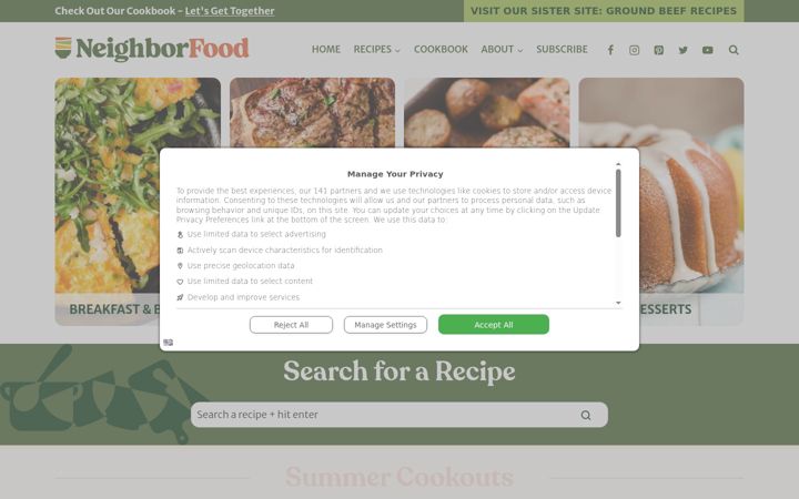 Kuvakaappaus sivustosta neighborfoodblog.com