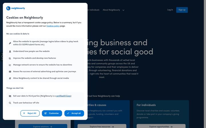 Screenshot of neighbourly.com