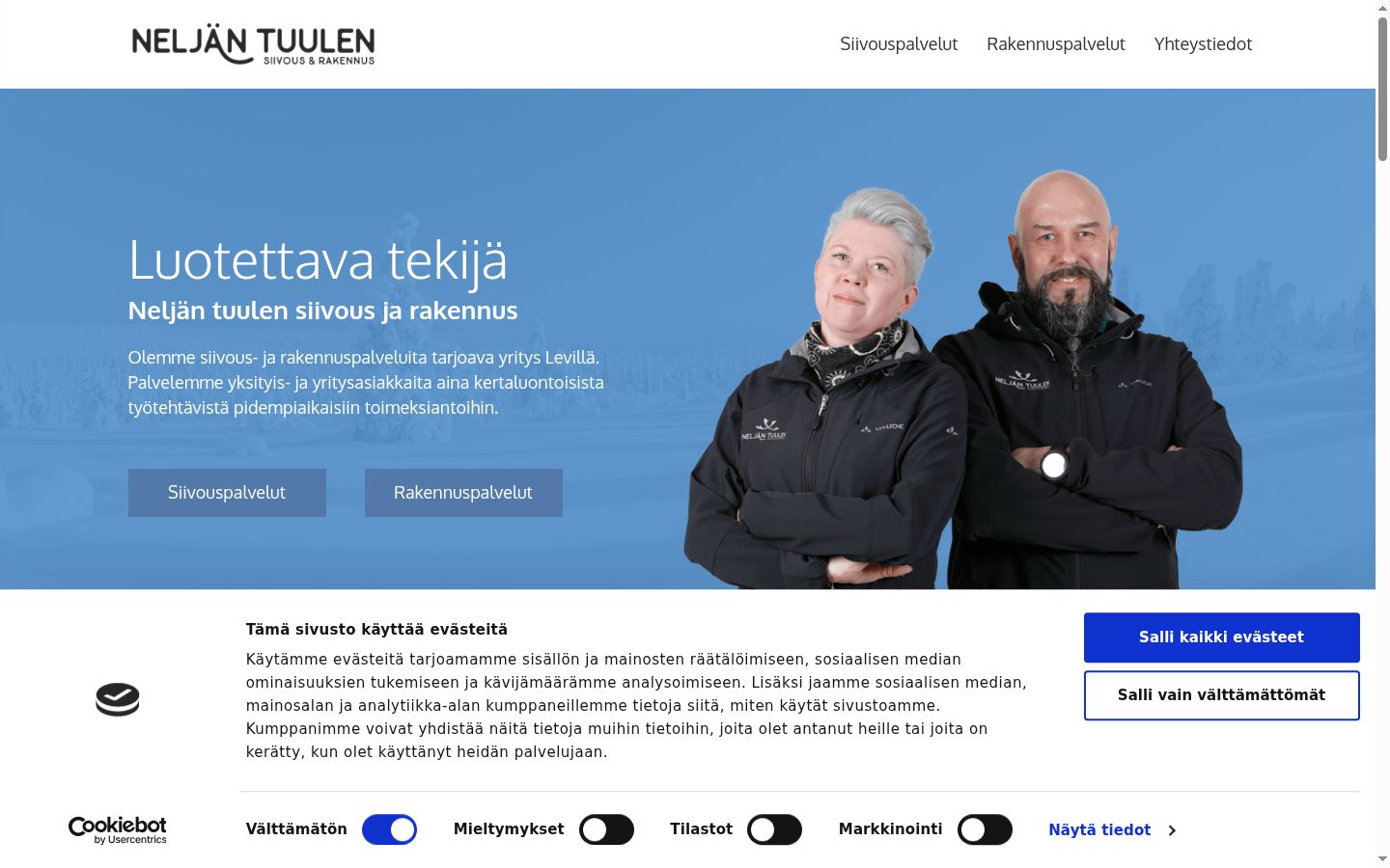 Képernyőkép a bármilyen interakció előtt megjelenő hozzájárulási bannerről