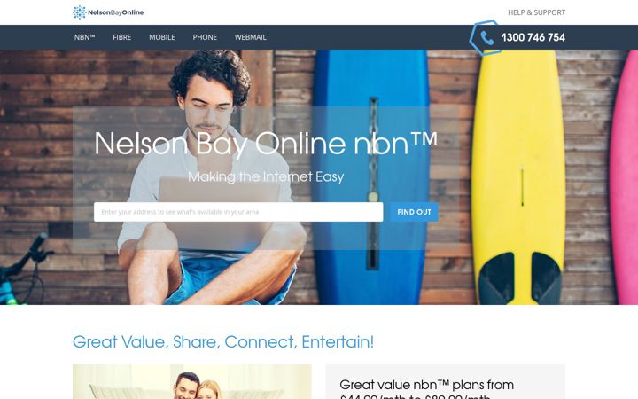 Snímek obrazovky nelsonbay.com