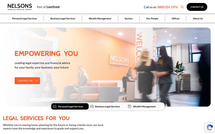 Screenshot of nelsonslaw.co.uk