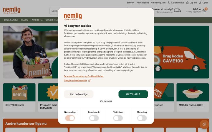 Screenshot of nemlig.com