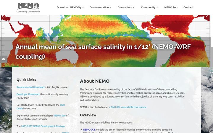 Screenshot of nemo-ocean.eu