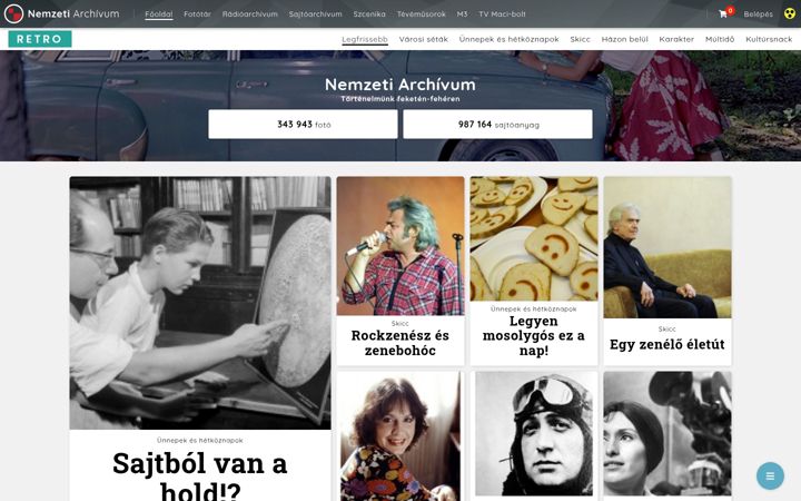 Screenshot of nemzetiarchivum.hu