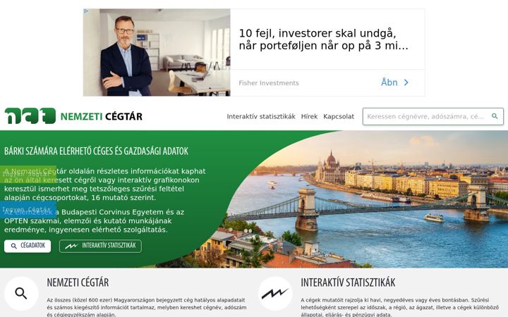 Screenshot of nemzeticegtar.hu