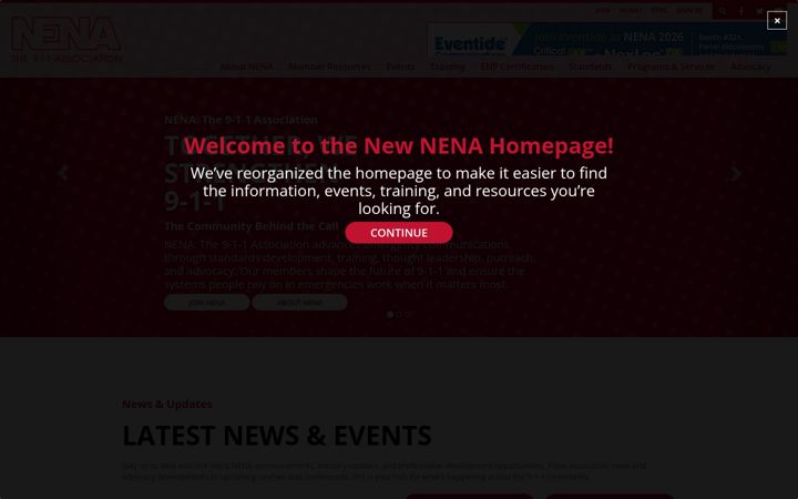 Screenshot stránky nena.org