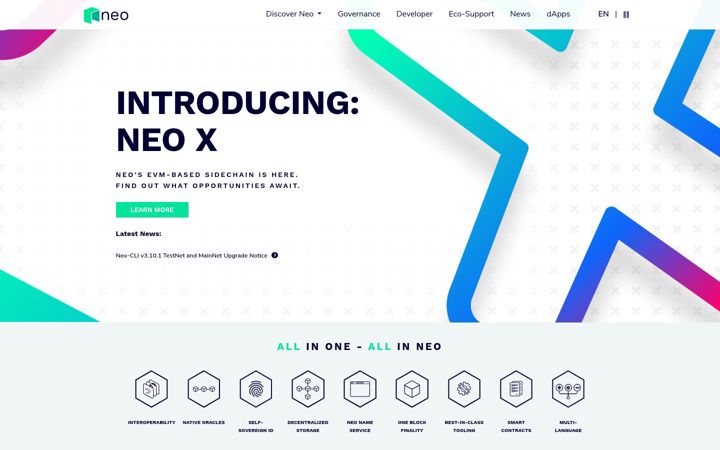 Screenshot of neo.org
