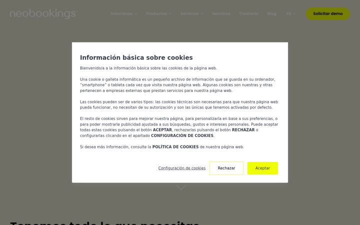 Screenshot di neobookings.com