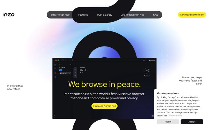 Screenshot of neobrowser.ai