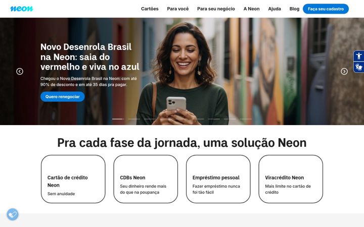 Zrzut ekranu neon.com.br