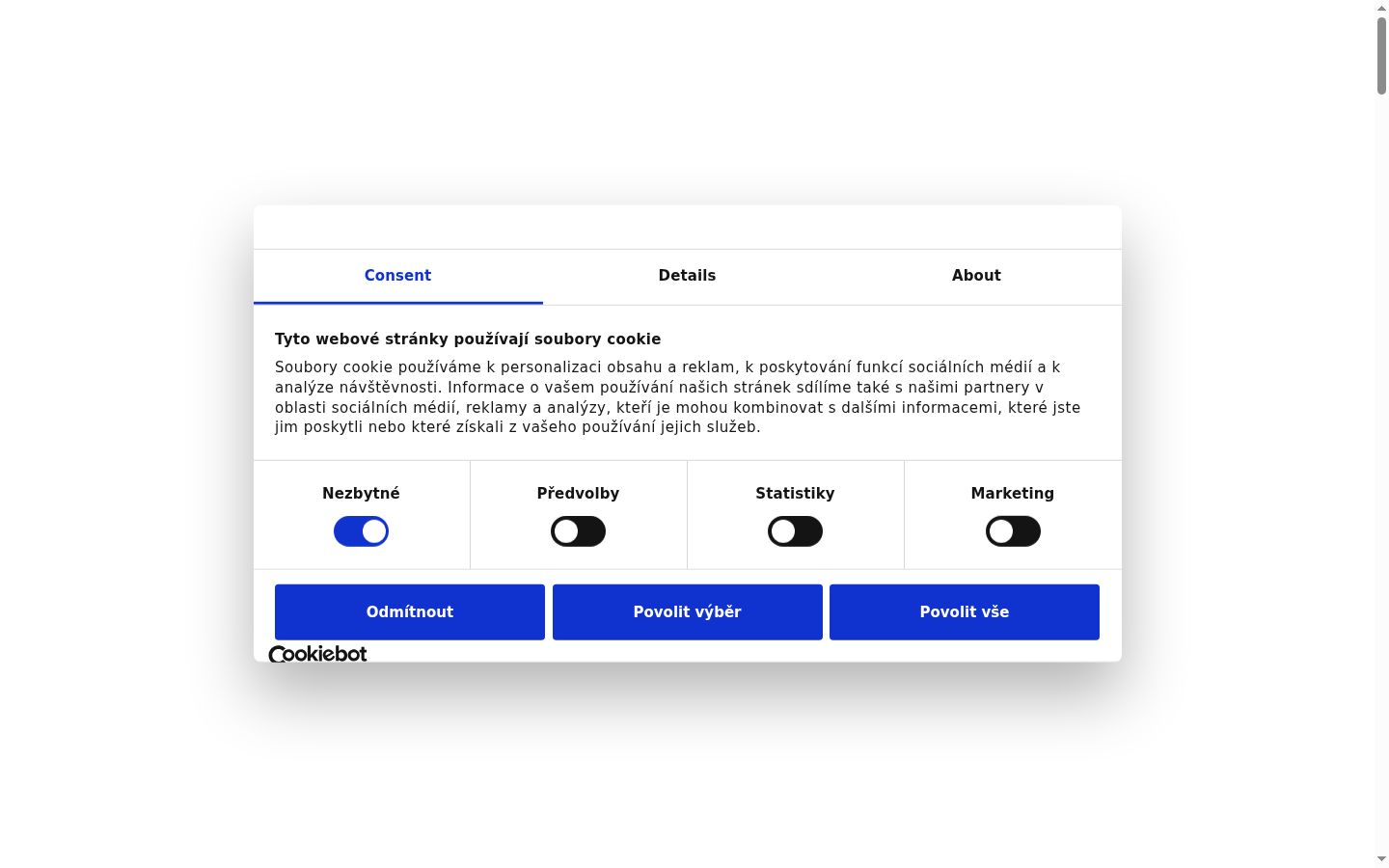 Screenshot of the consent banner shown before any interaction