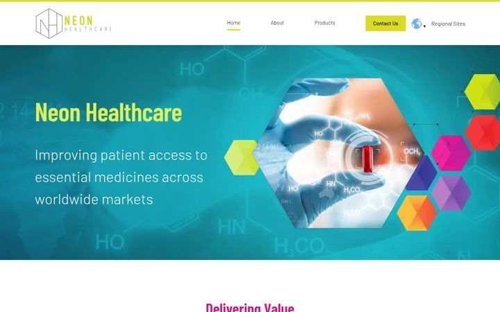 Snímek obrazovky neonhealthcare.com