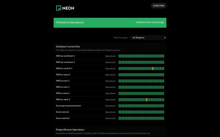 Screenshot of neonstatus.com