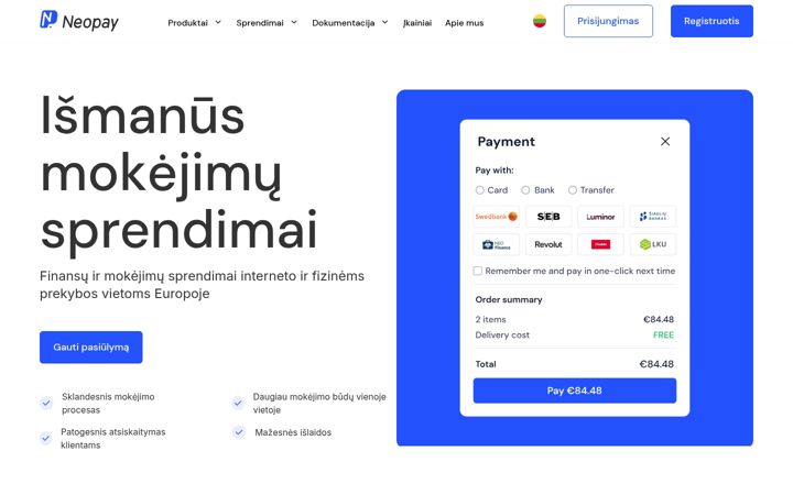 Screenshot of neopay.lt