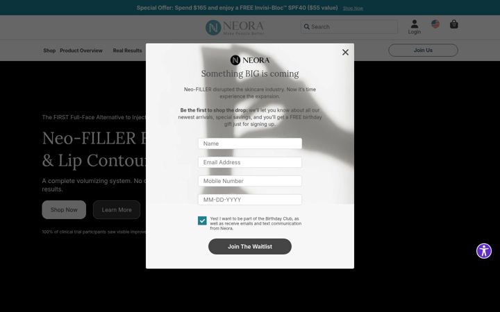 Screenshot of neora.com
