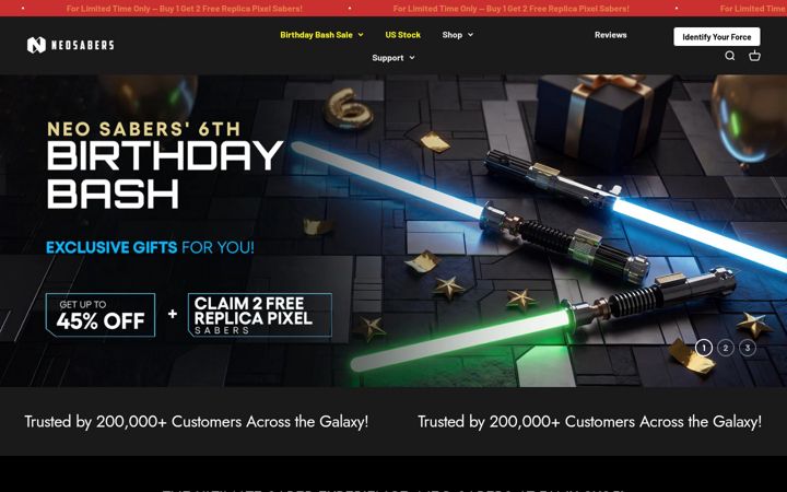 Screenshot of neosabers.com