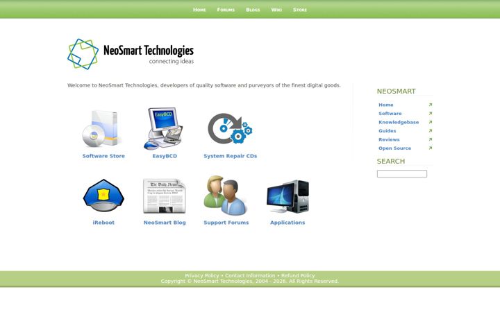 Screenshot of neosmart.net