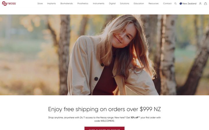 Screenshot of neoss-nz.myshopify.com