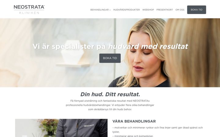 Screenshot of neostratakliniken.se