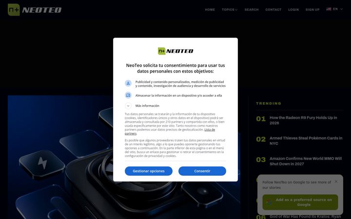 Screenshot of neoteo.com