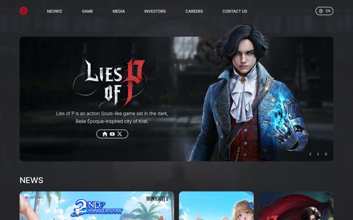 Screenshot of neowiz.com