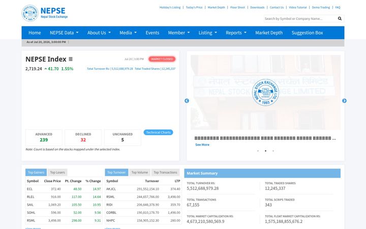 Screenshot of nepalstock.com.np