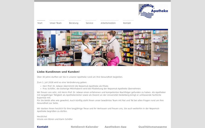 Screenshot di nepomuk-apo.de