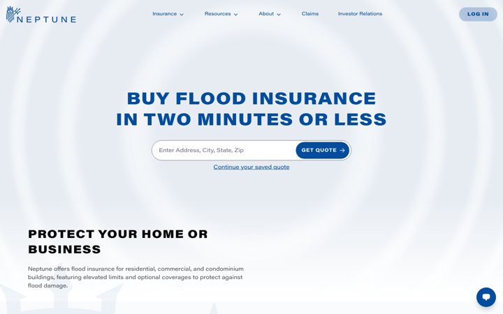 Screenshot of neptuneflood.com