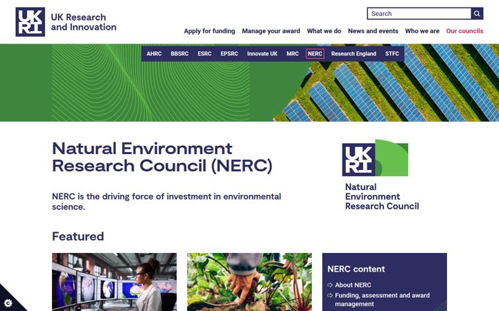 Screenshot of nerc.ac.uk